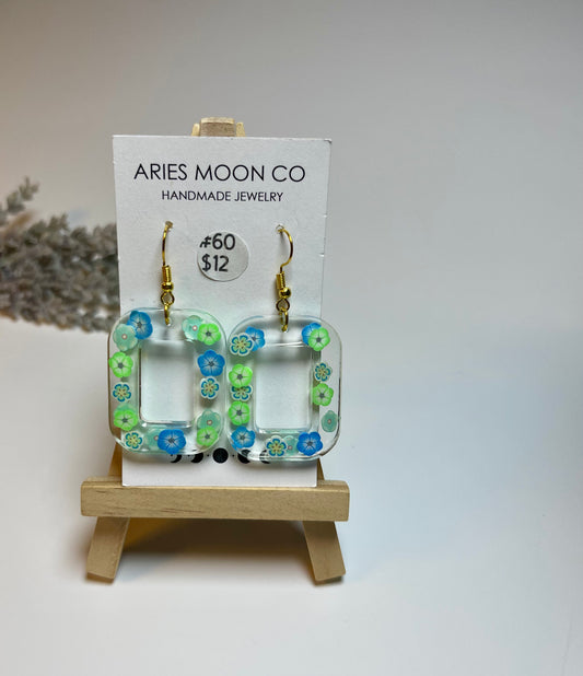 Blue & Green Flower Resin