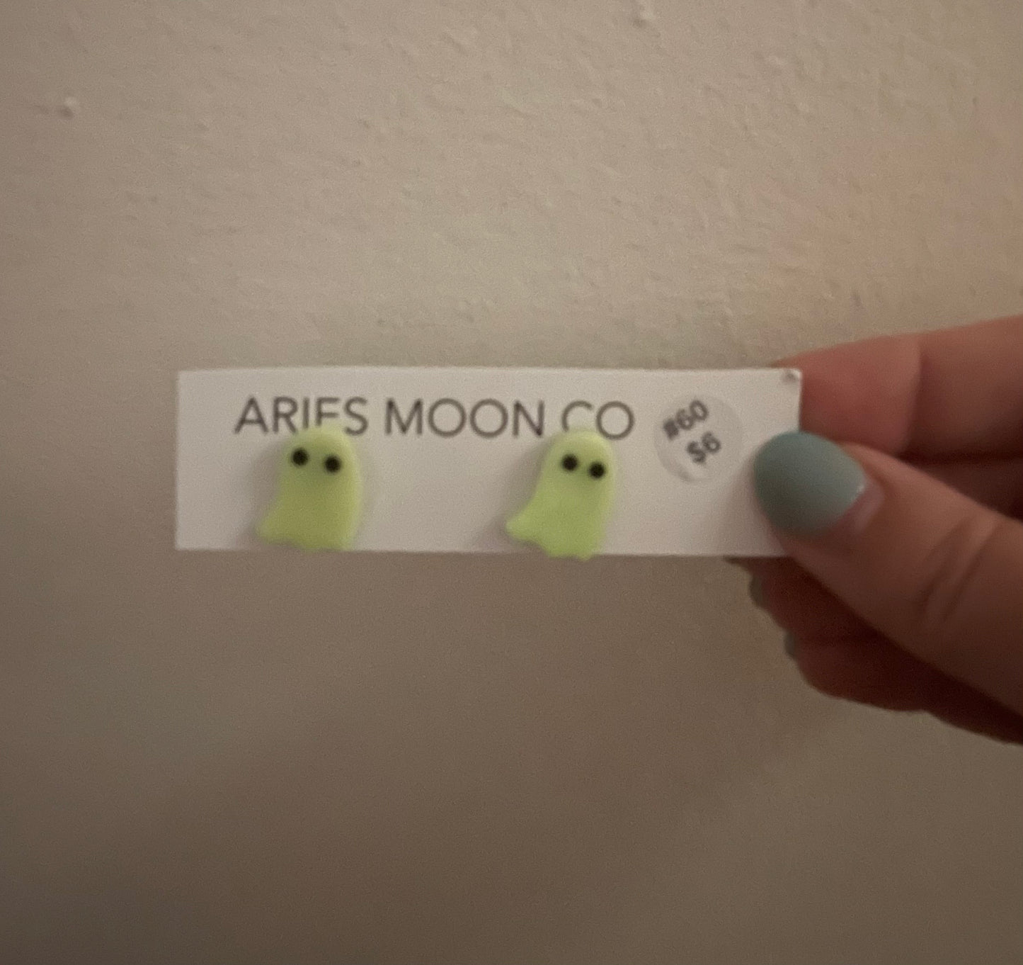 Glow in the dark ghost studs