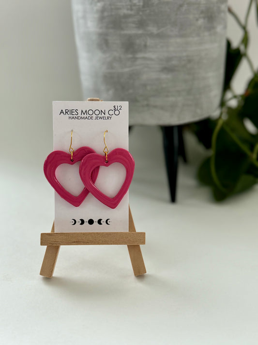 Pink Heart Dangles